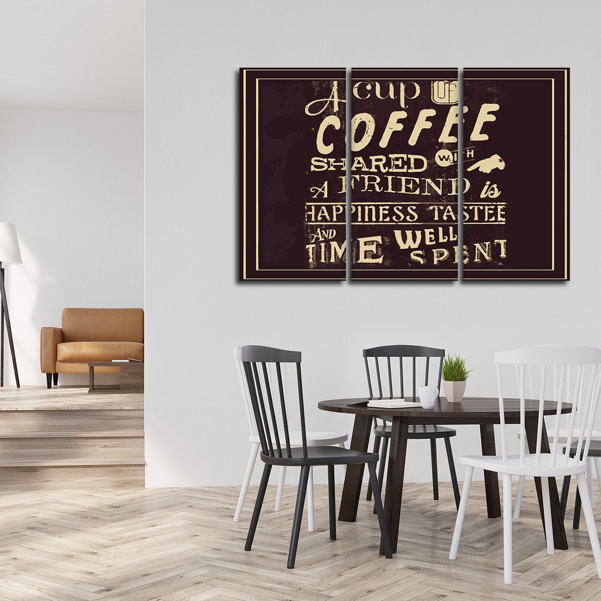 Coffee With Friends Multi Panel Canvas Wall Art