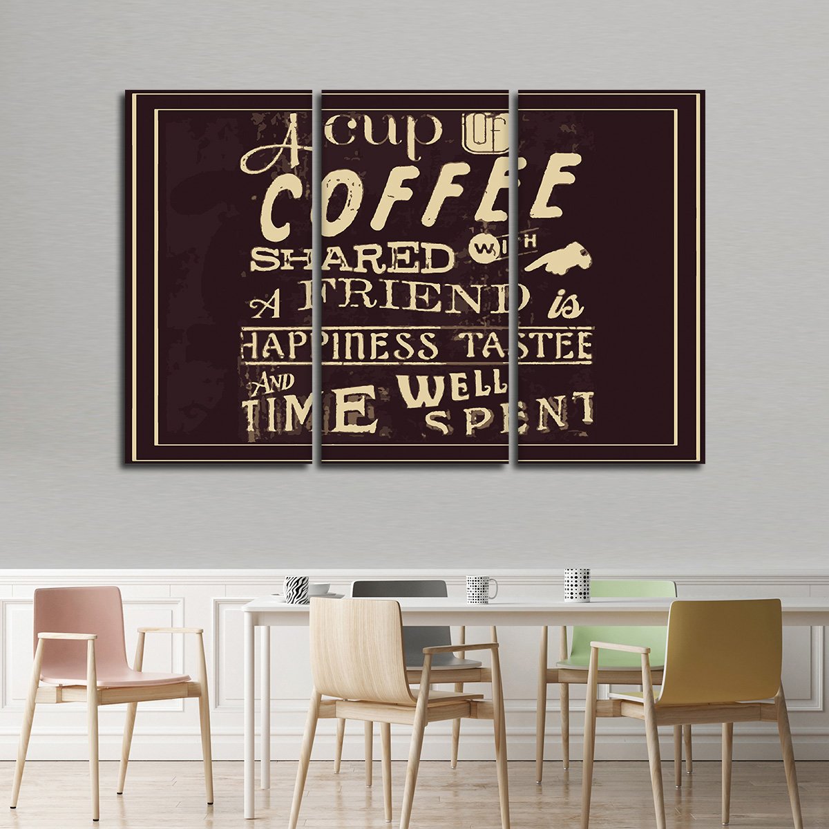 Coffee With Friends Multi Panel Canvas Wall Art
