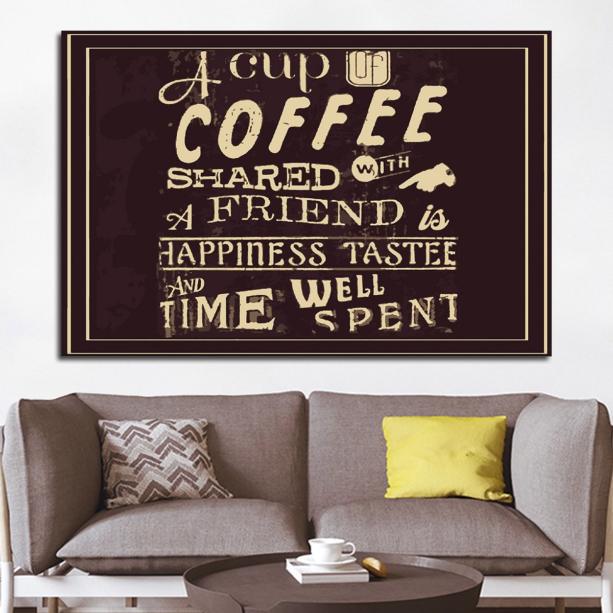 Coffee With Friends Multi Panel Canvas Wall Art