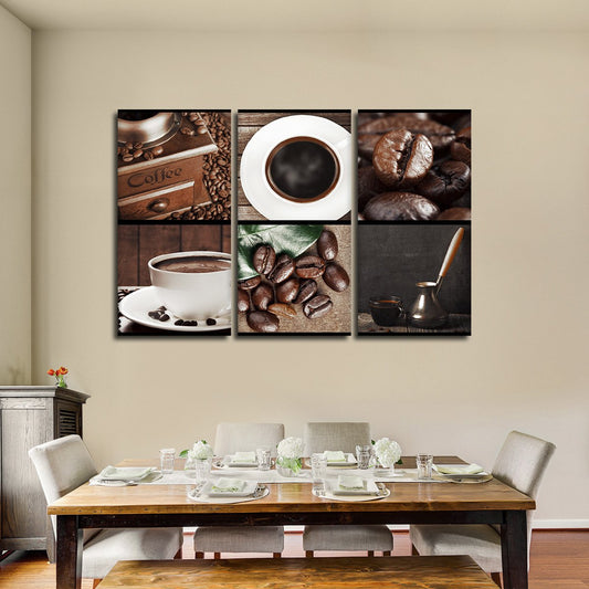 Coffee Collage Multi Panel Canvas Wall Art