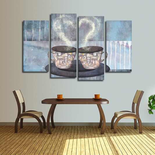 Coffee For Two Multi Panel Canvas Wall Art