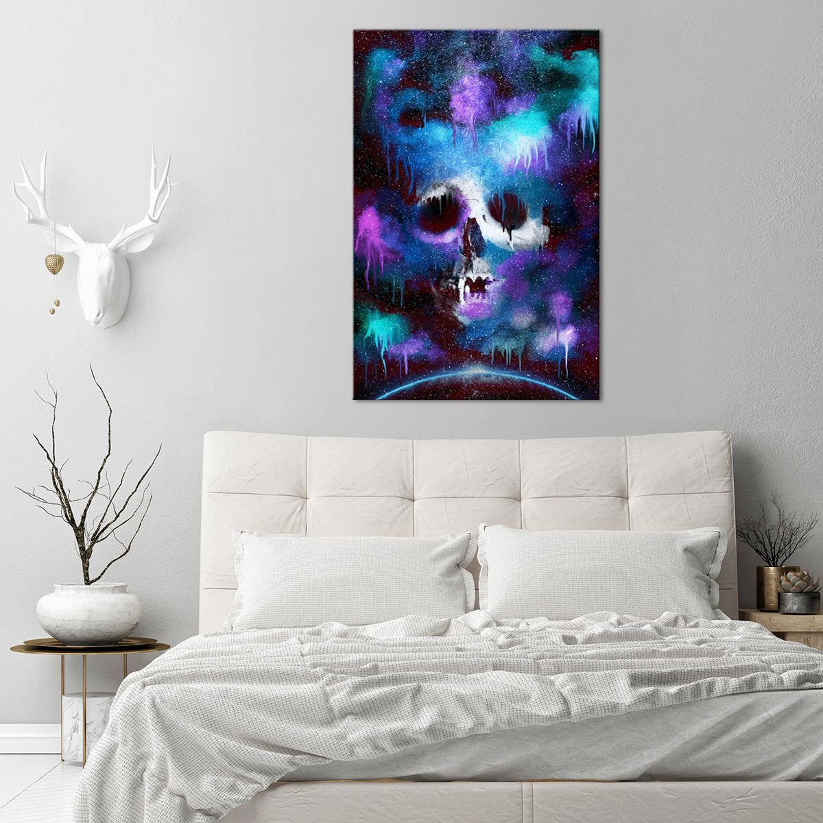 Color Splash Skull Multi Panel Canvas Wall Art