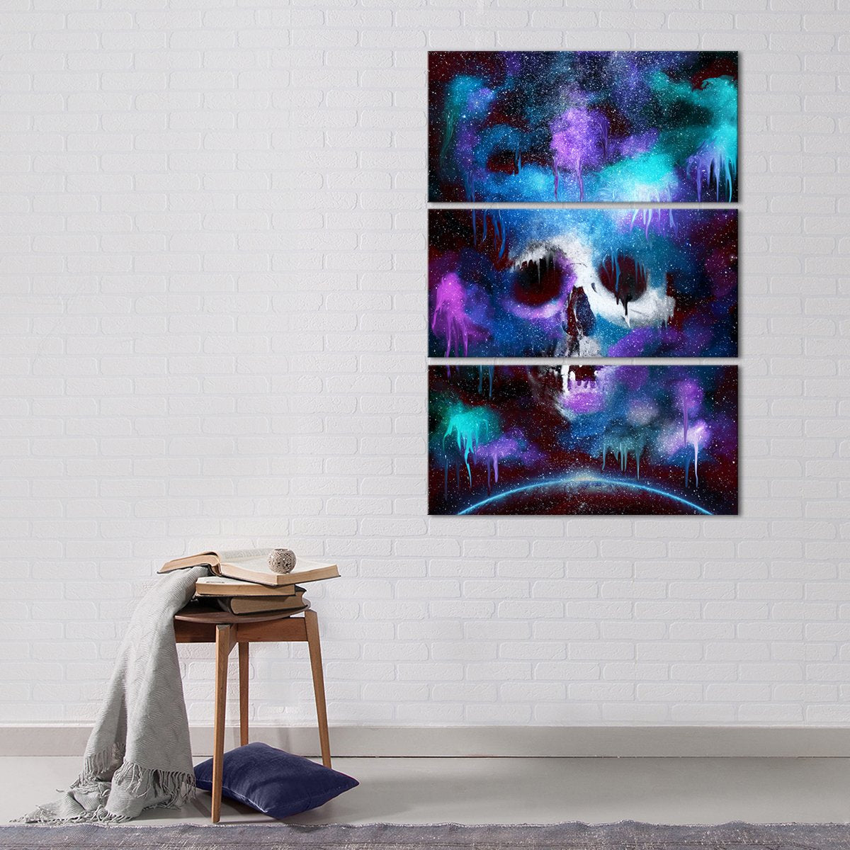 Color Splash Skull Multi Panel Canvas Wall Art
