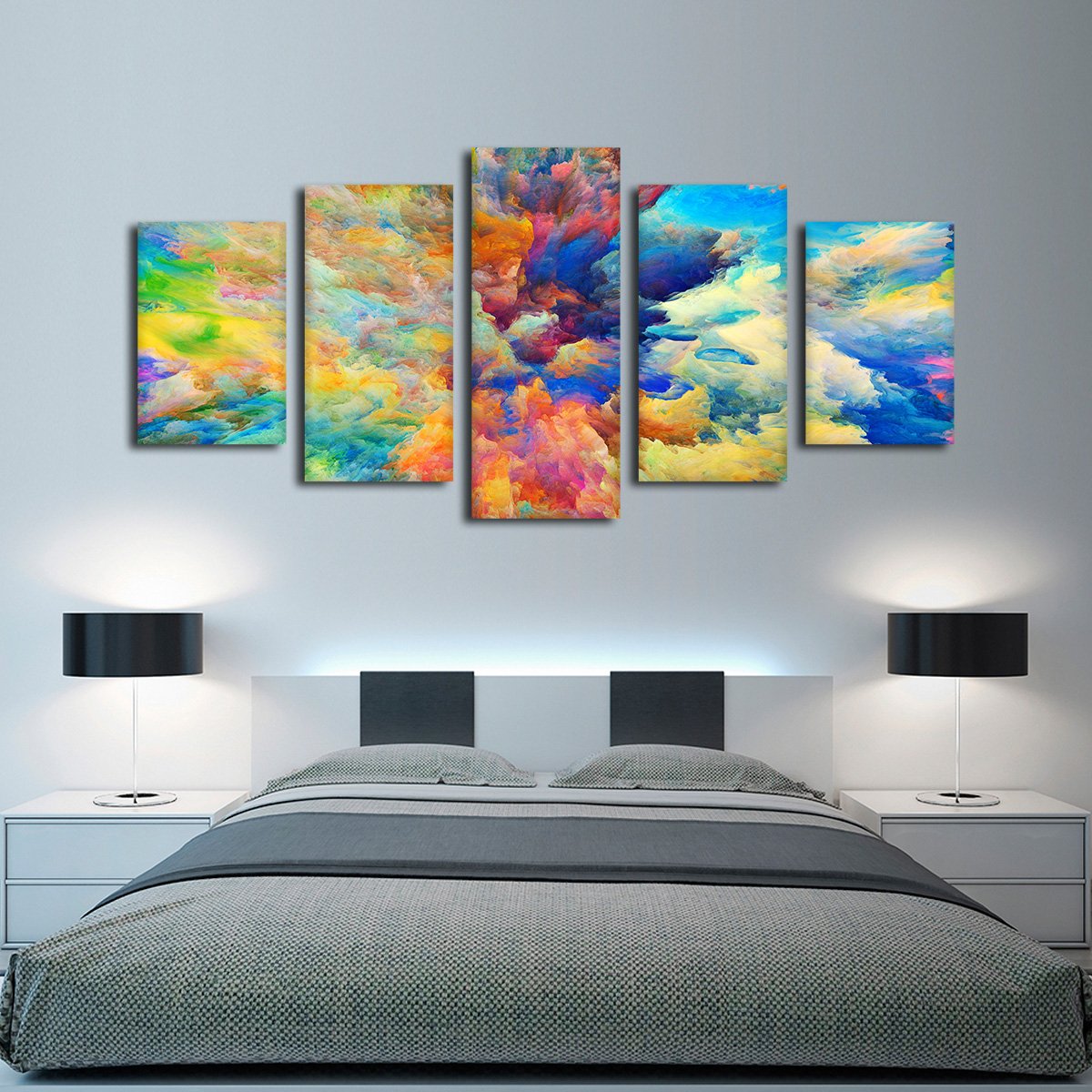 Color Explosion Multi Panel Canvas Wall Art
