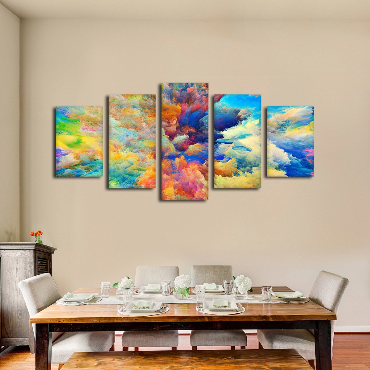 Color Explosion Multi Panel Canvas Wall Art