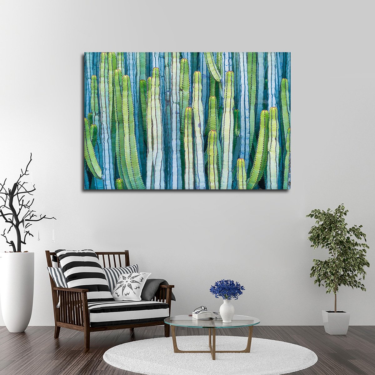 Colored Cacti Multi Panel Canvas Wall Art
