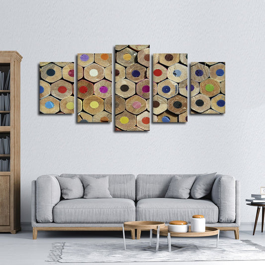 Colored Pencils Multi Panel Canvas Wall Art