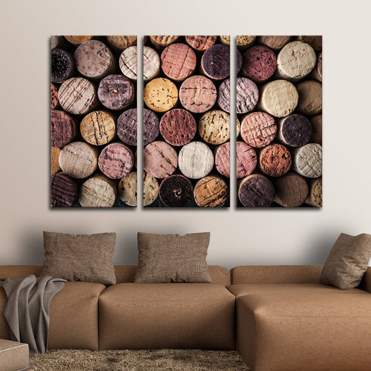 Colorful Corks Multi Panel Canvas Wall Art