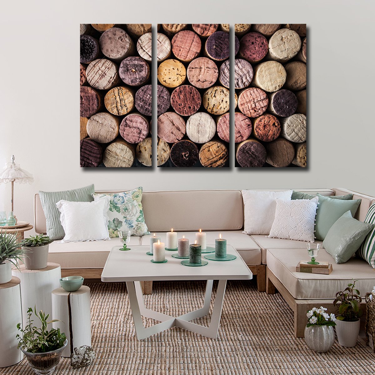 Colorful Corks Multi Panel Canvas Wall Art