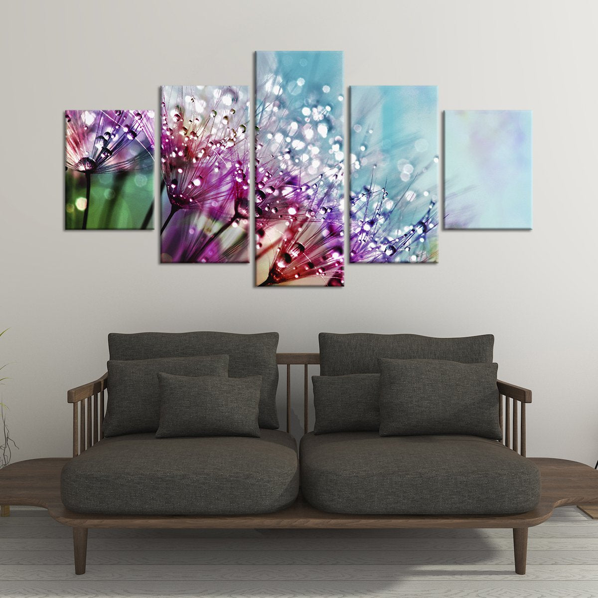 Colorful Dew Multi Panel Canvas Wall Art