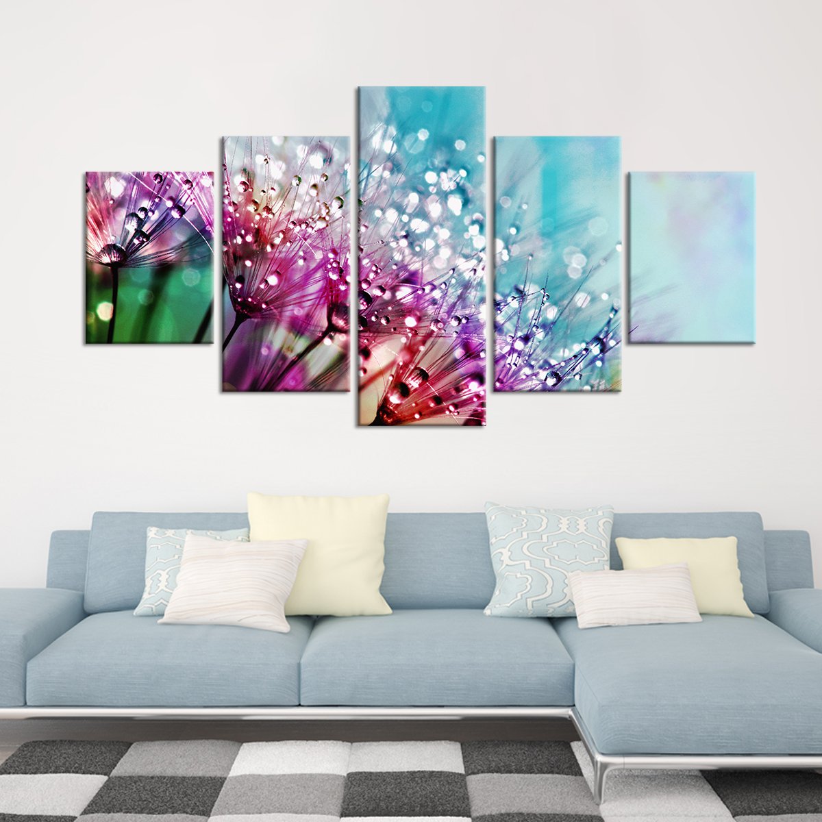 Colorful Dew Multi Panel Canvas Wall Art