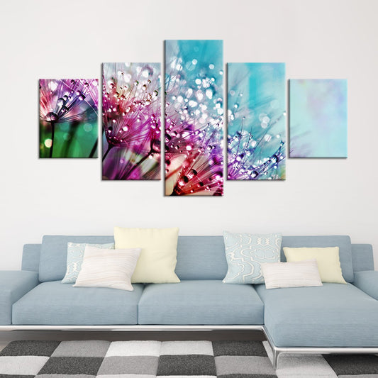 Colorful Dew Multi Panel Canvas Wall Art