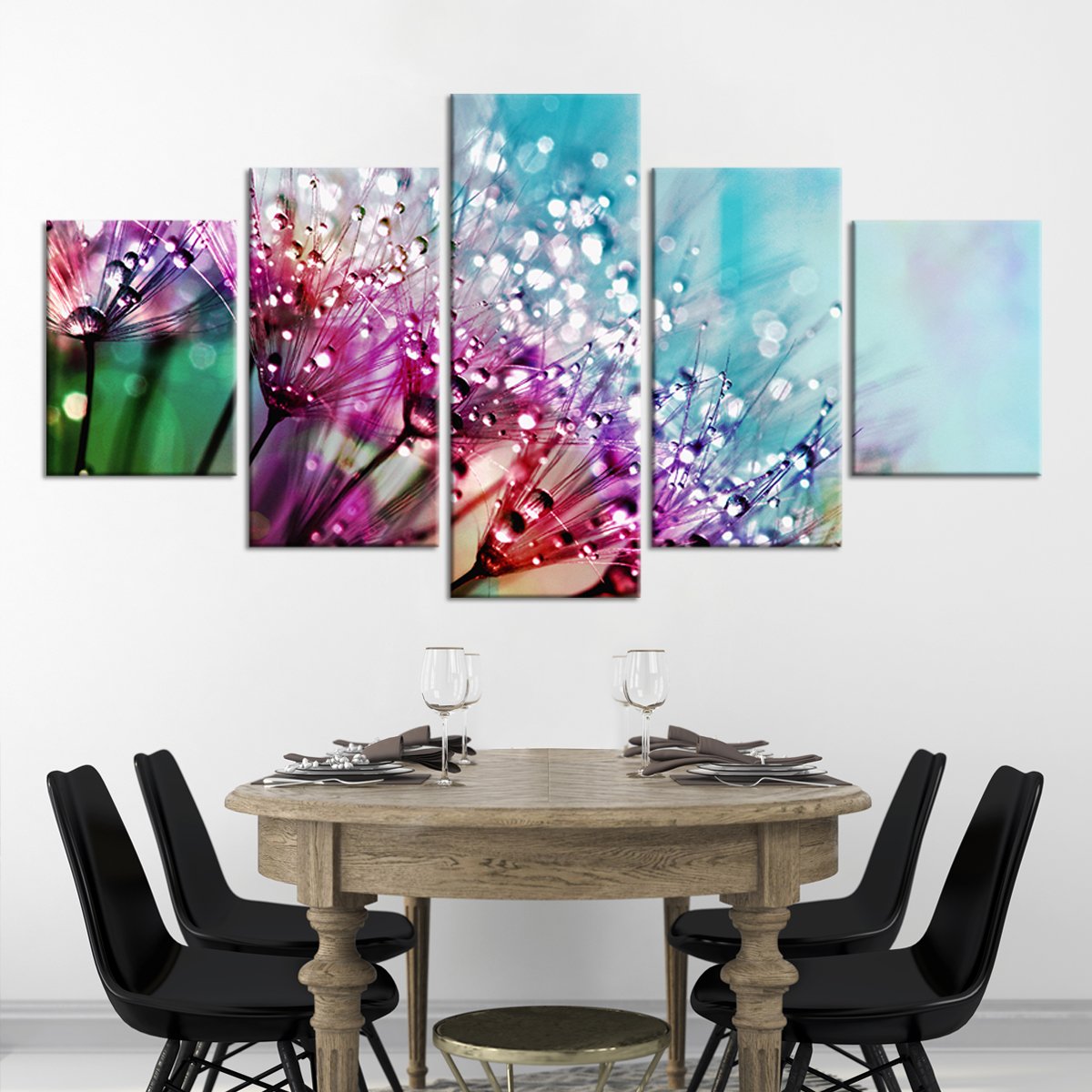 Colorful Dew Multi Panel Canvas Wall Art