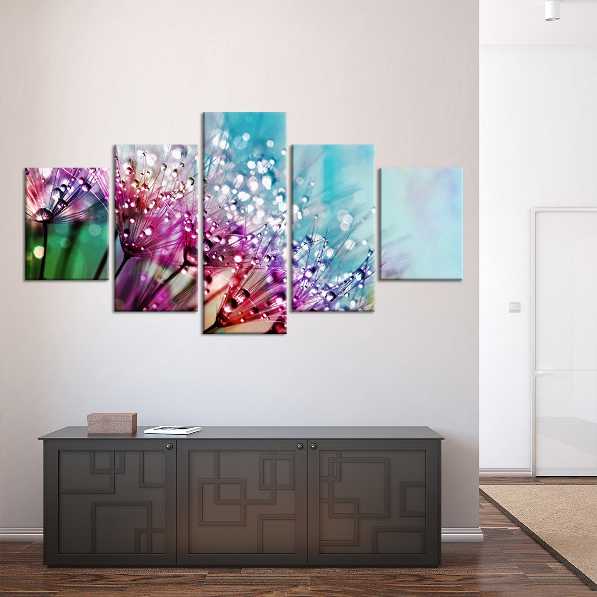 Colorful Dew Multi Panel Canvas Wall Art
