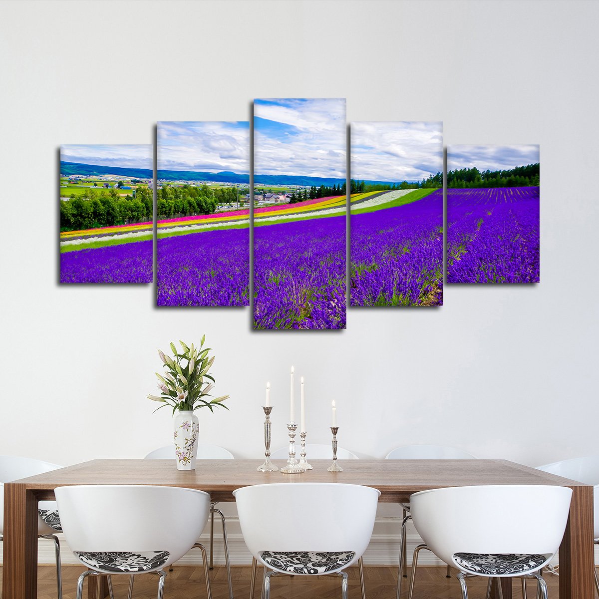 Colorful Fields Multi Panel Canvas Wall Art