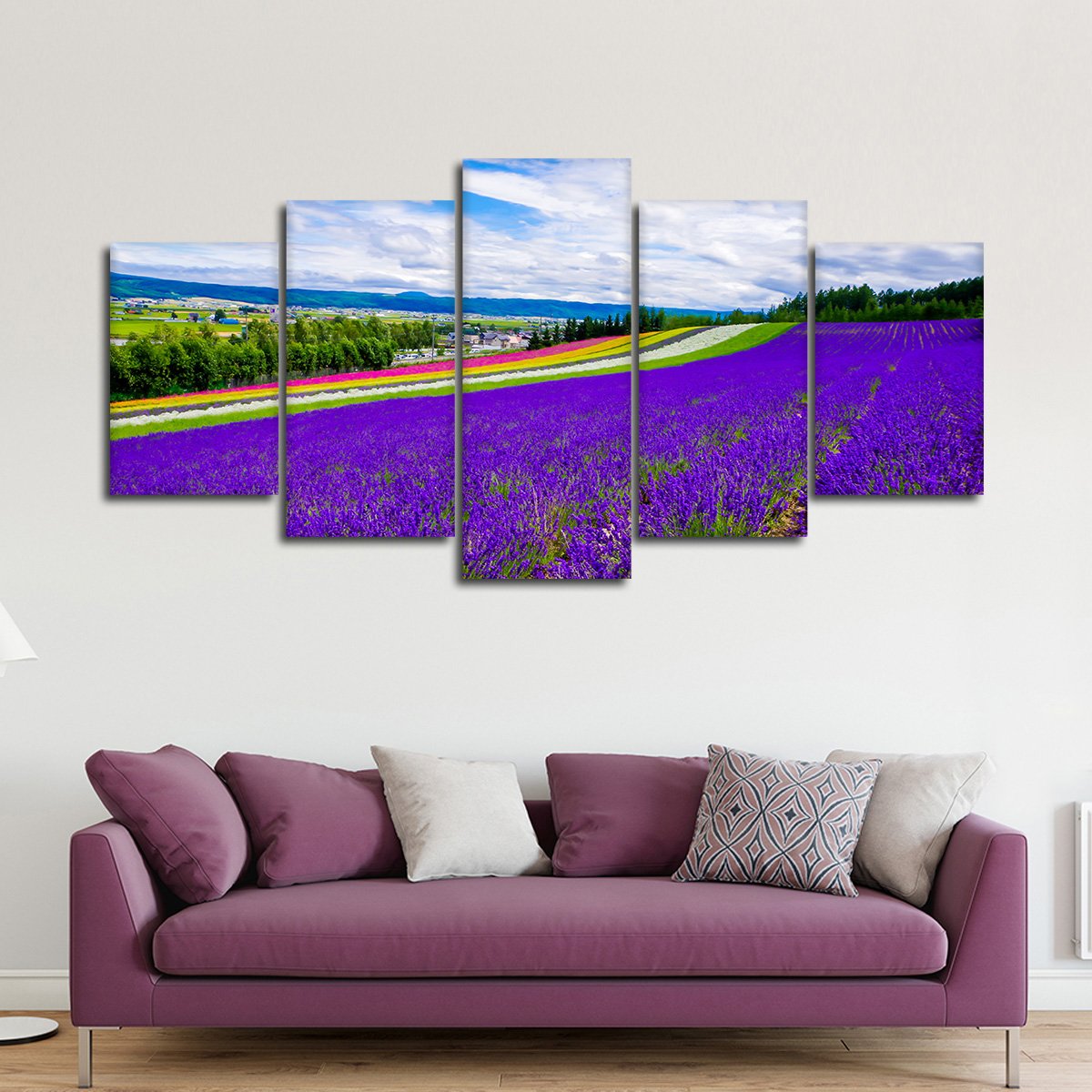 Colorful Fields Multi Panel Canvas Wall Art