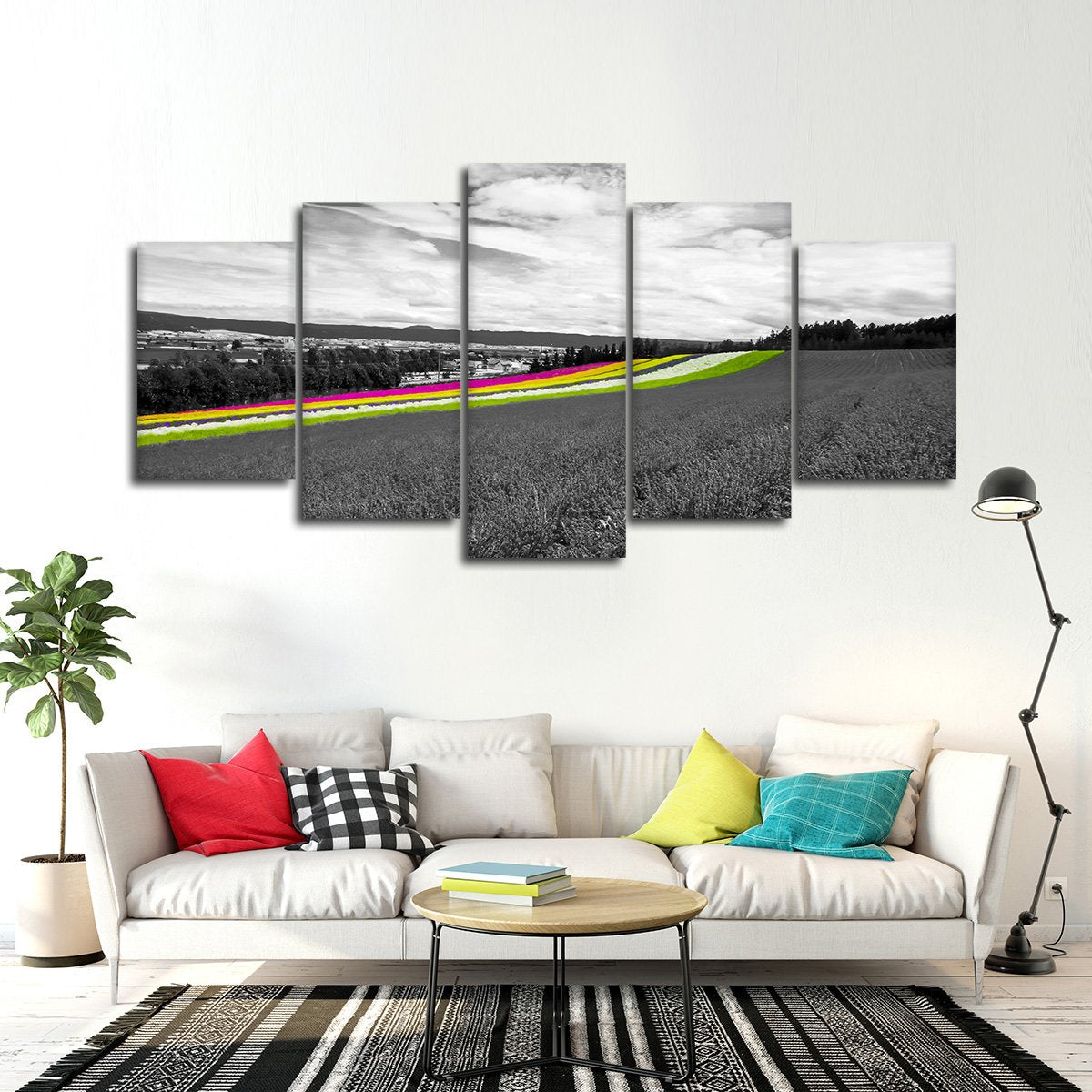 Colorful Fields Pop Multi Panel Canvas Wall Art