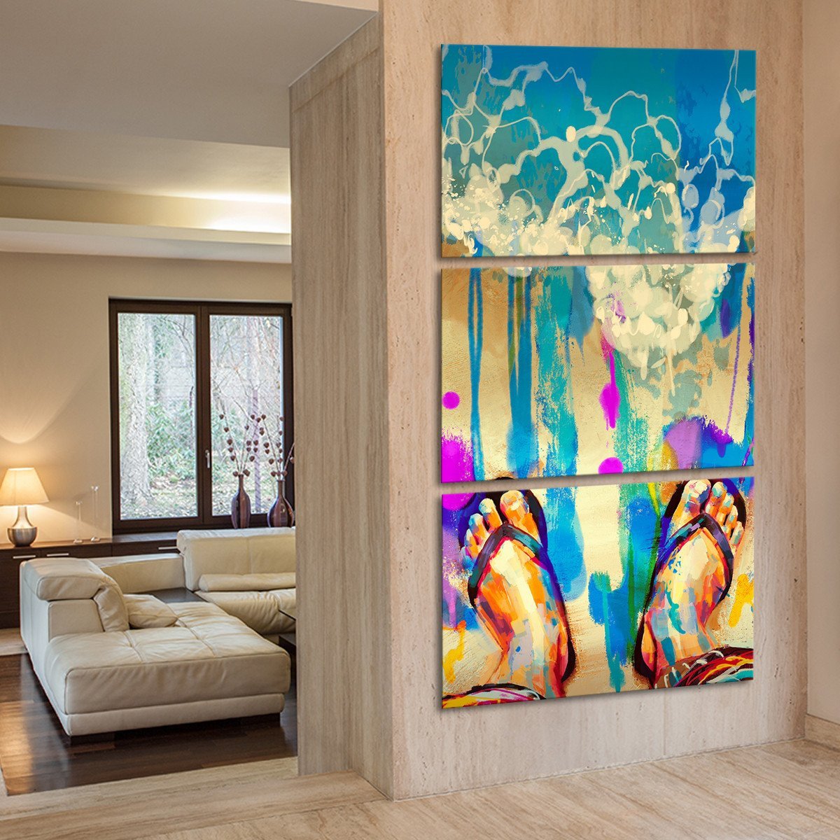 Colorful Flip Flops Multi Panel Canvas Wall Art