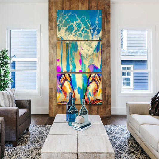 Colorful Flip Flops Multi Panel Canvas Wall Art