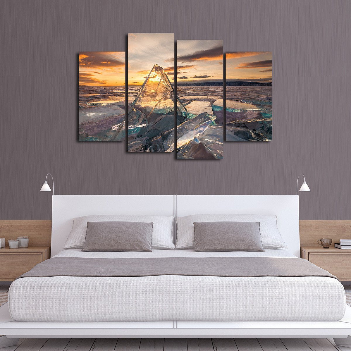 Colorful Crystal Ice Multi Panel Canvas Wall Art