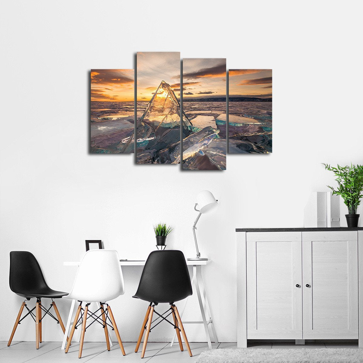 Colorful Crystal Ice Multi Panel Canvas Wall Art