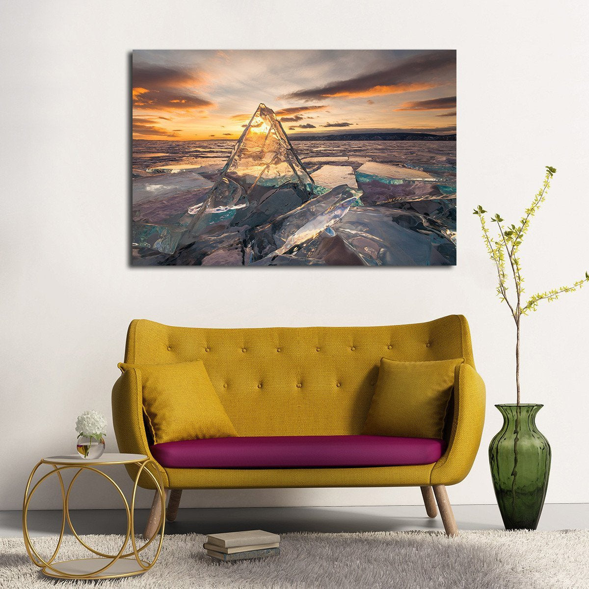 Colorful Crystal Ice Multi Panel Canvas Wall Art