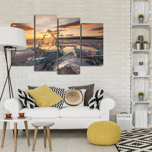 Colorful Crystal Ice Multi Panel Canvas Wall Art