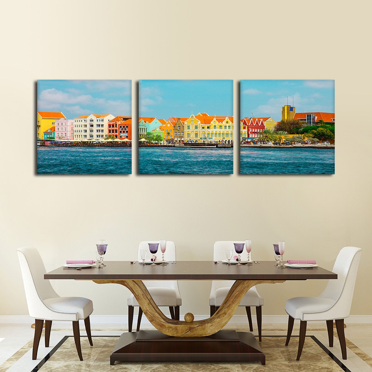 Colorful Curacao Multi Panel Canvas Wall Art