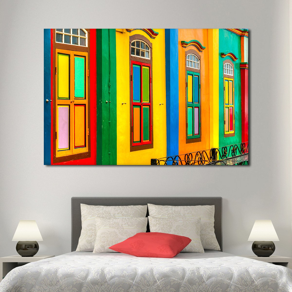 Colorful Facade Multi Panel Canvas Wall Art