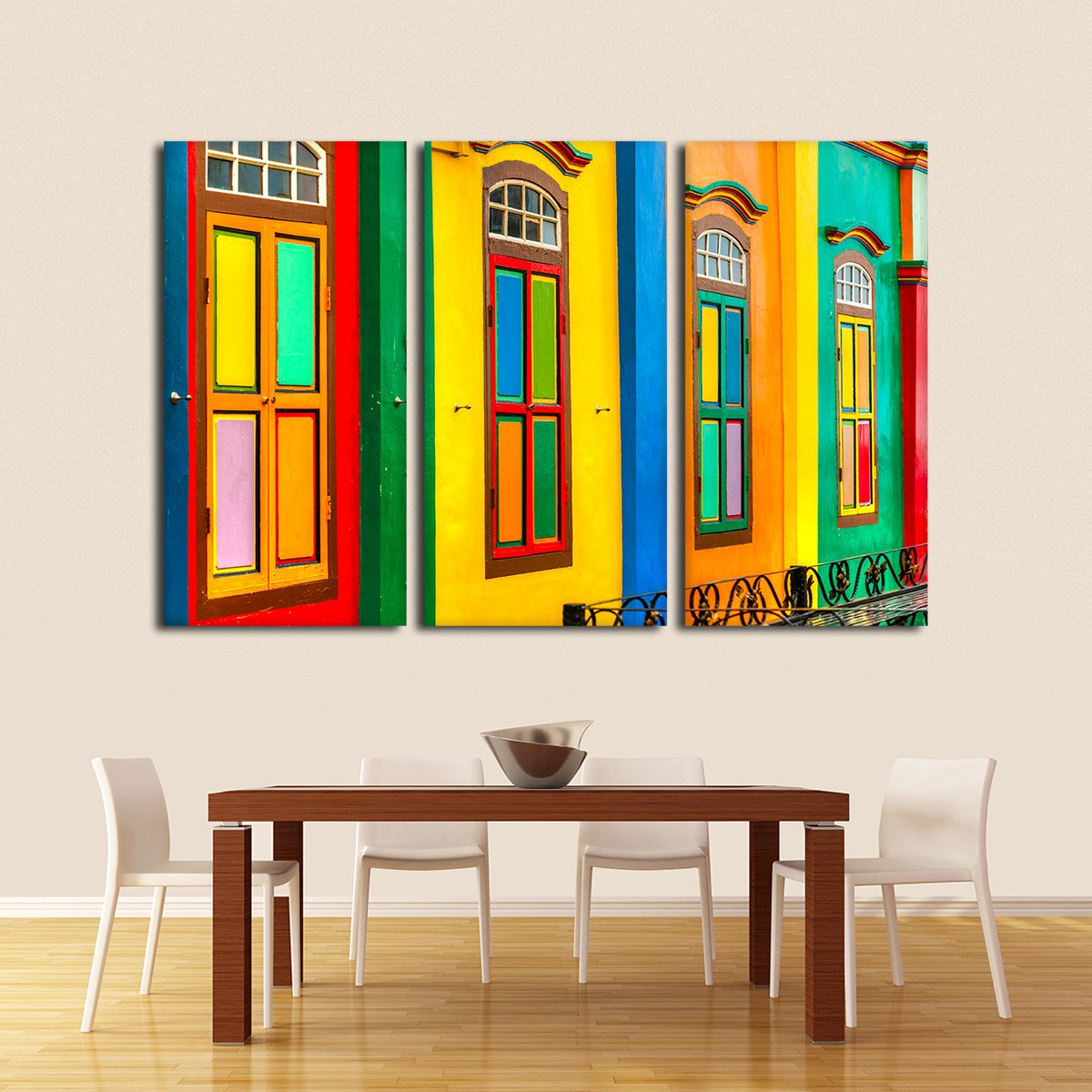 Colorful Facade Multi Panel Canvas Wall Art