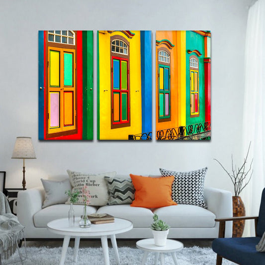 Colorful Facade Multi Panel Canvas Wall Art