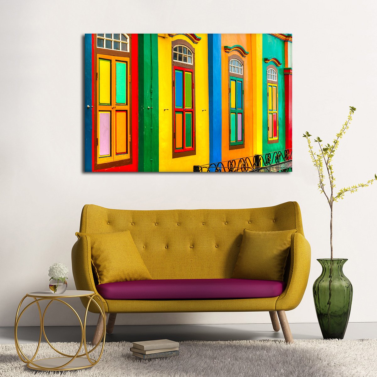 Colorful Facade Multi Panel Canvas Wall Art
