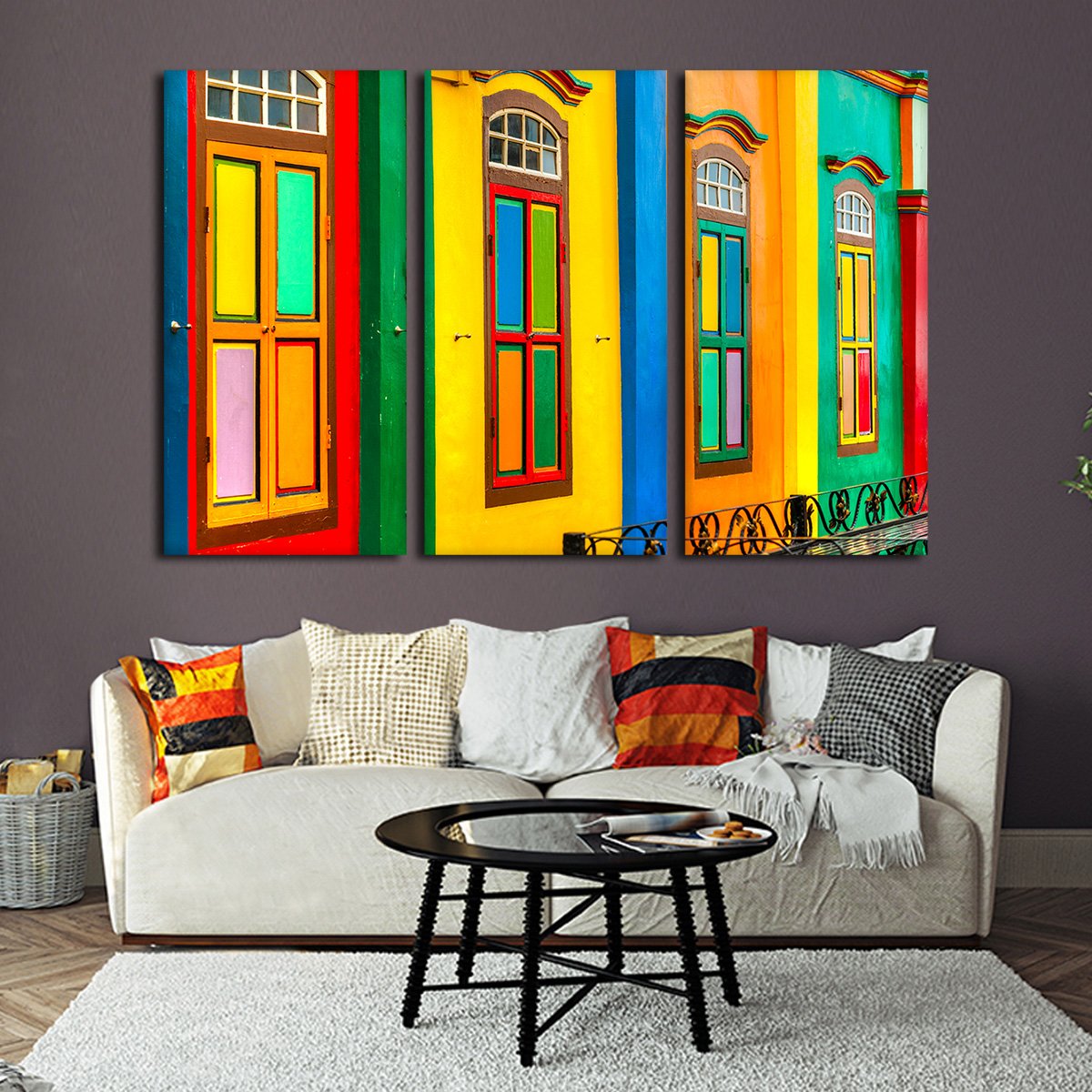 Colorful Facade Multi Panel Canvas Wall Art