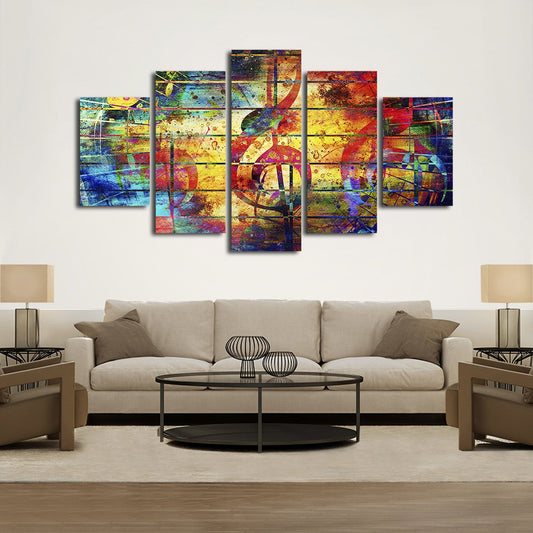 Colorful Music Multi Panel Canvas Wall Art