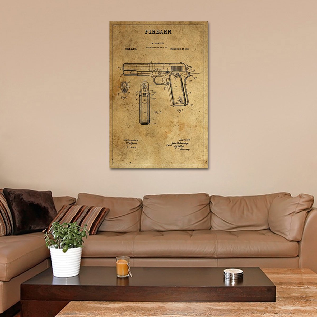 Firearm Patent Canvas Wall Art