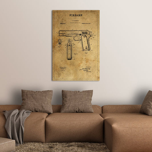 Firearm Patent Canvas Wall Art