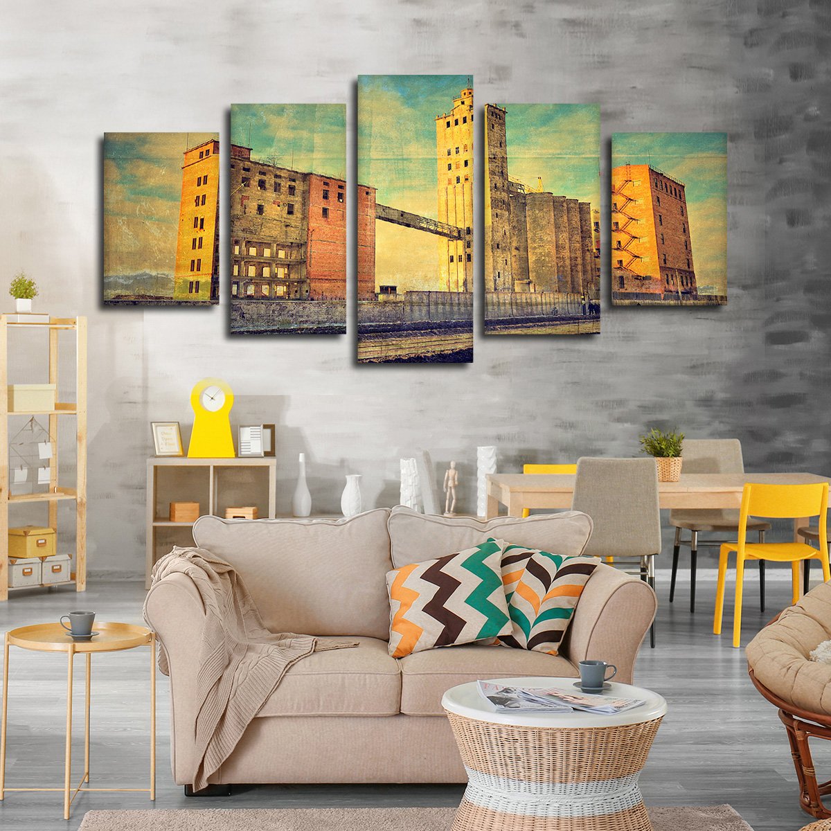 Commercial Zone Multi Panel Canvas Wall Art