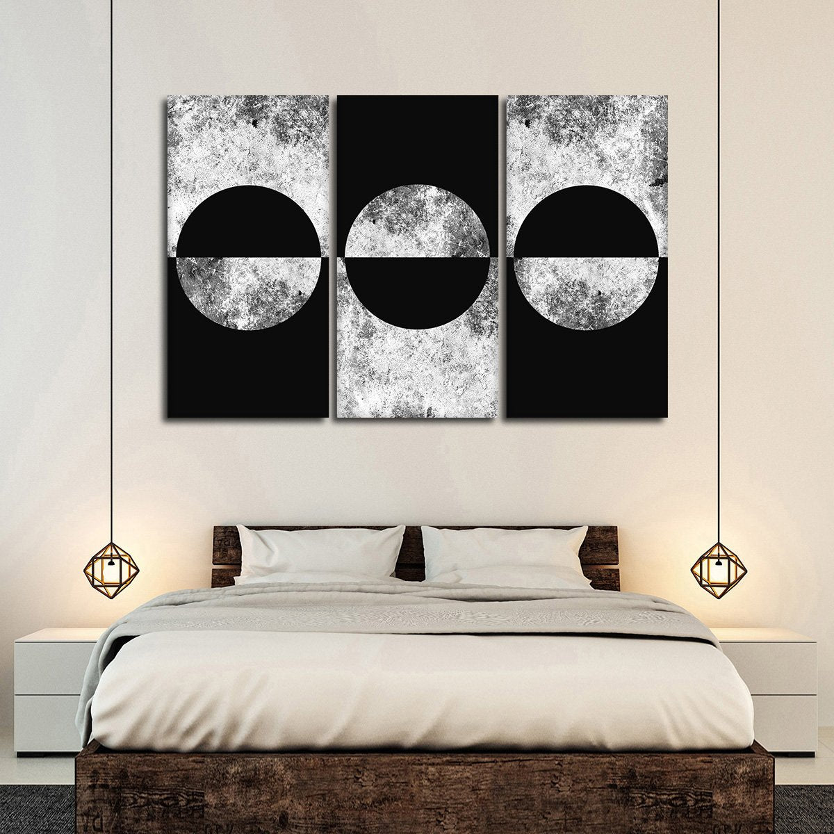 Concrete Circles Multi Panel Canvas Wall Art