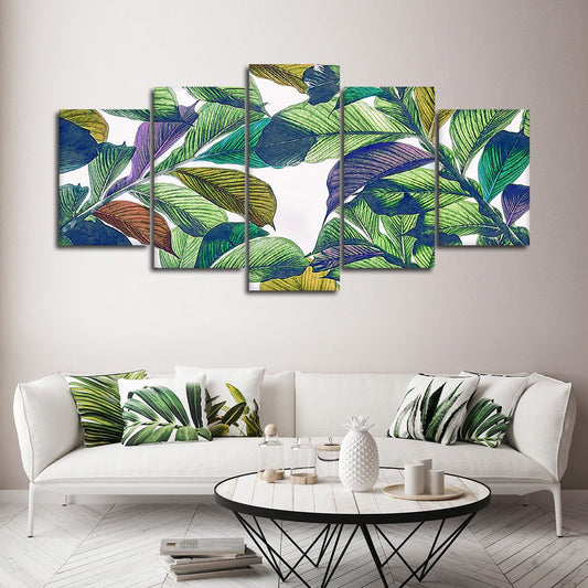 Cool Banana Leaves Multi Panel Canvas Wall Art