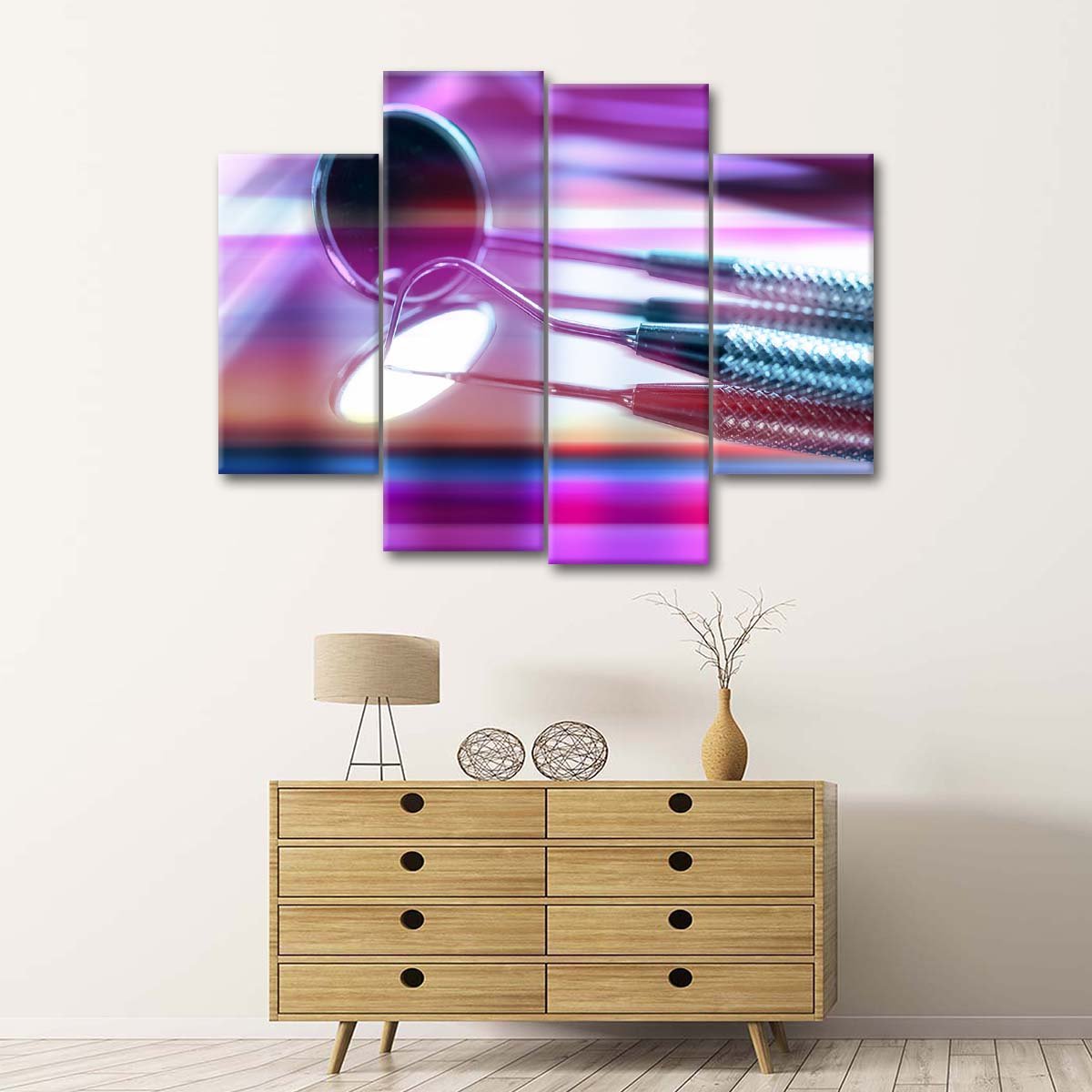 Cool Dental Tools Multi Panel Canvas Wall Art