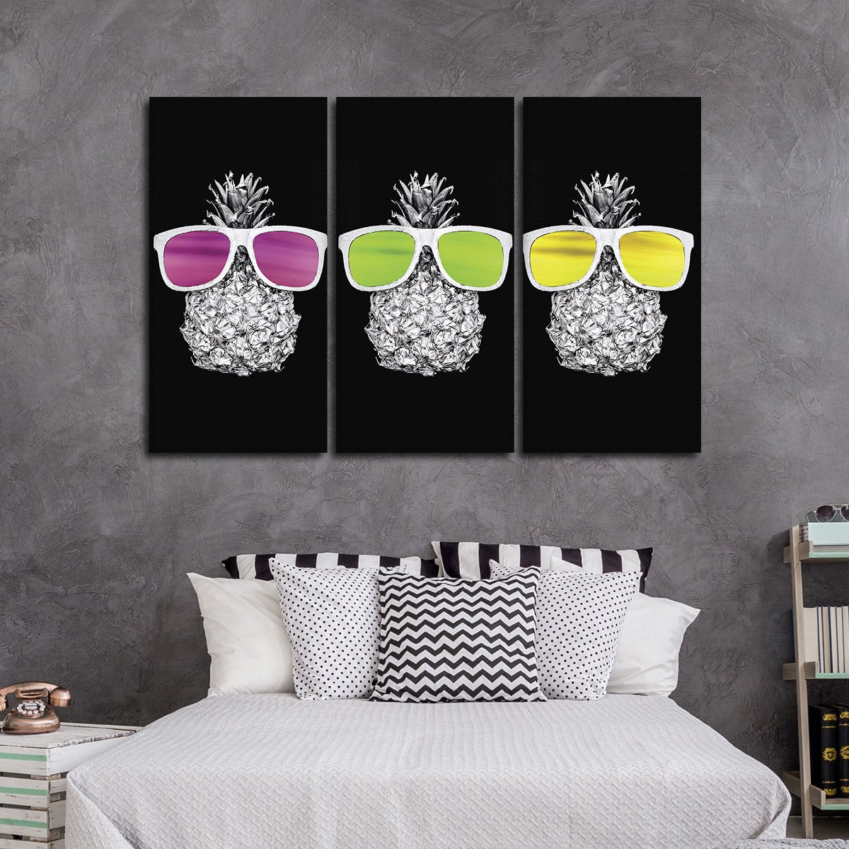Cool Pineapples Multi Panel Canvas Wall Art