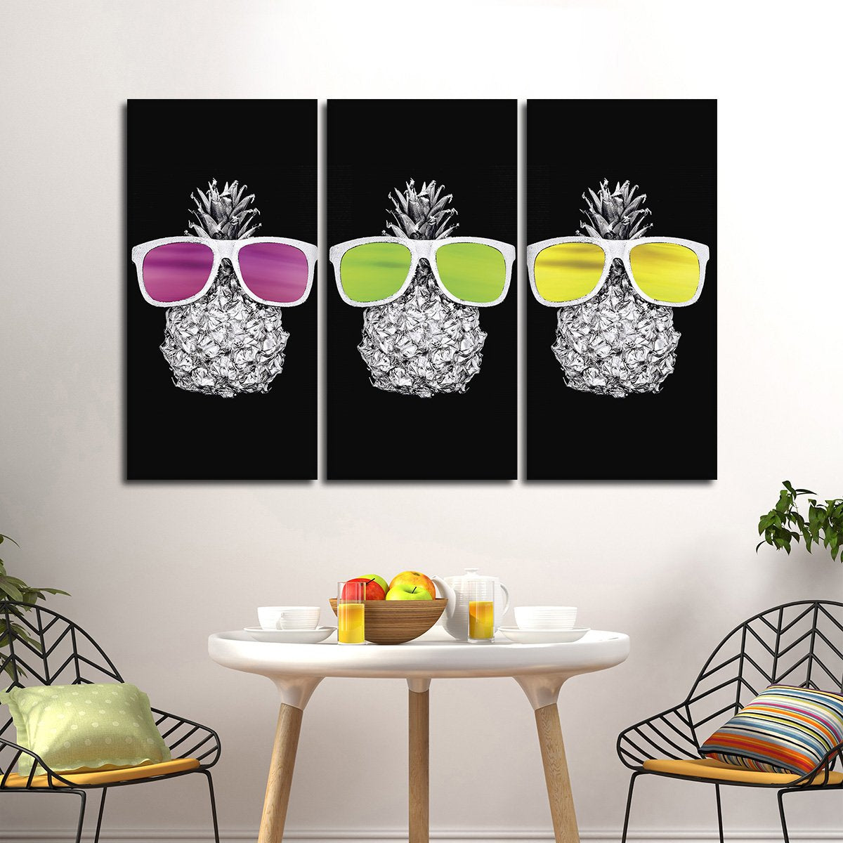 Cool Pineapples Multi Panel Canvas Wall Art