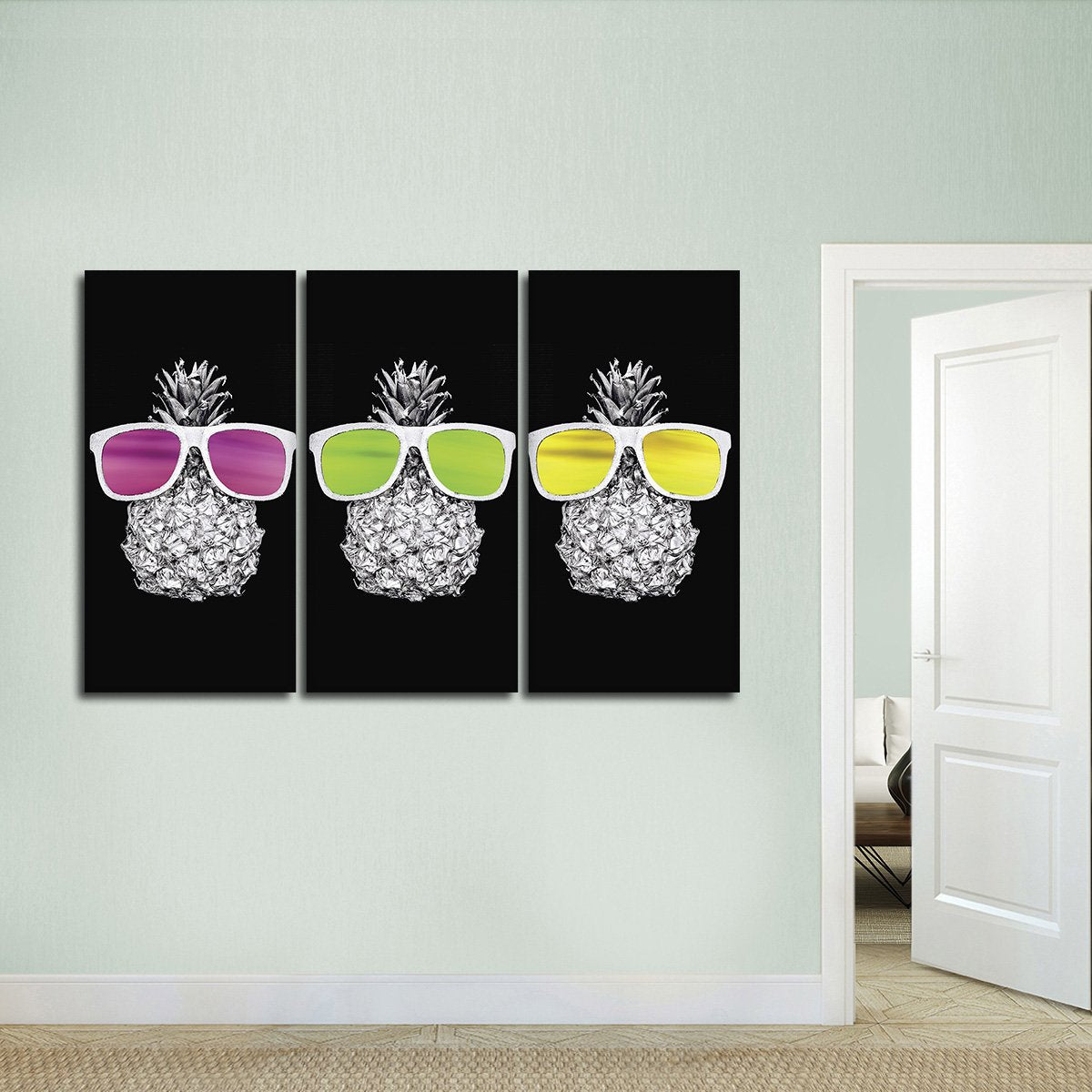 Cool Pineapples Multi Panel Canvas Wall Art