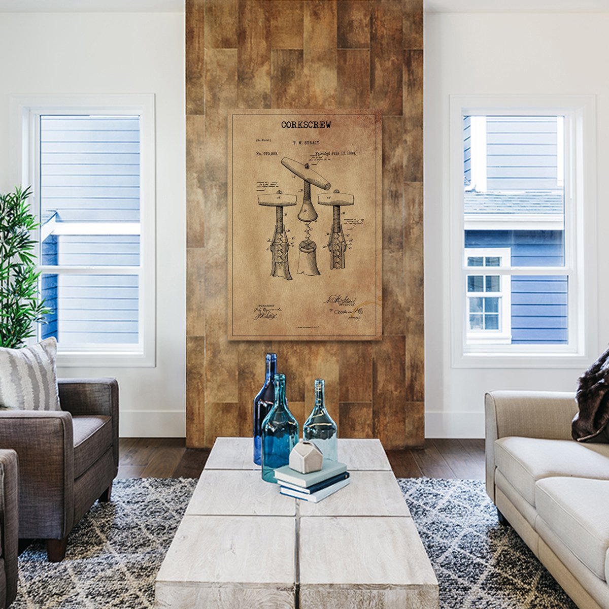 Corkscrew Patent Canvas Wall Art