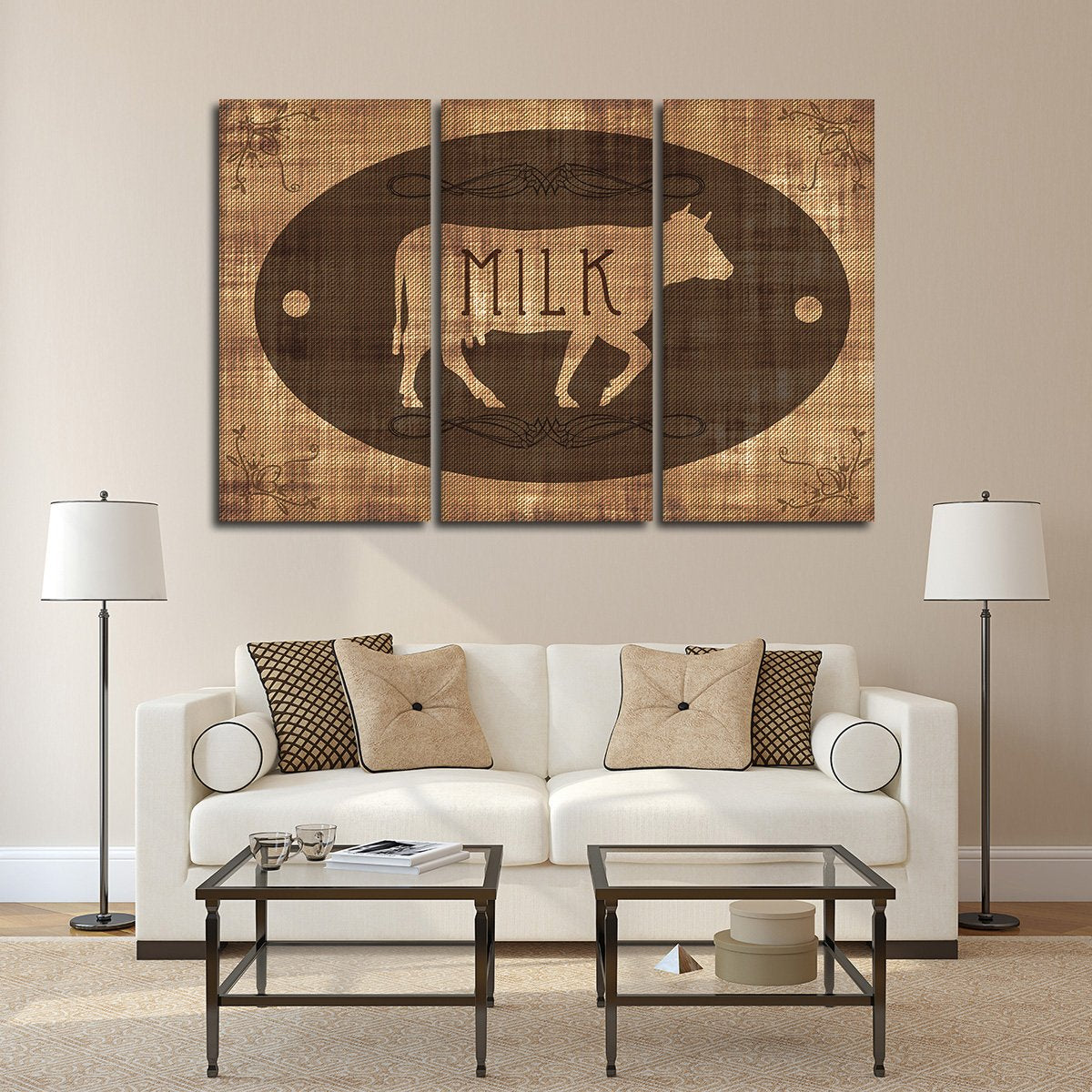 Cow Milk Multi Panel Canvas Wall Art