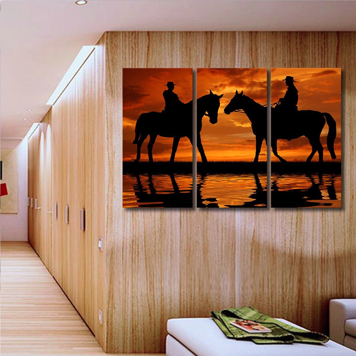 Cowboys At Dawn Multi Panel Canvas Wall Art