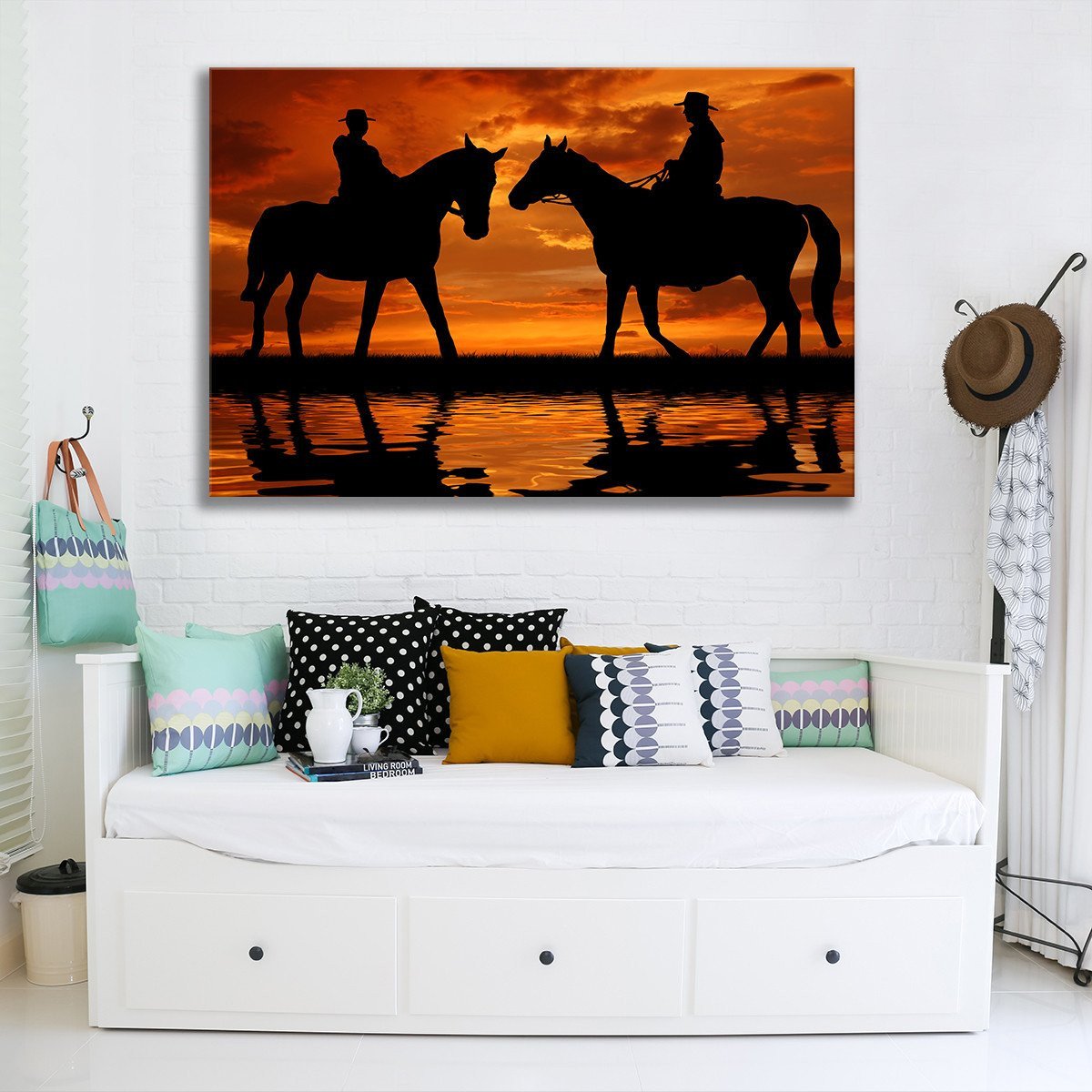 Cowboys At Dawn Multi Panel Canvas Wall Art