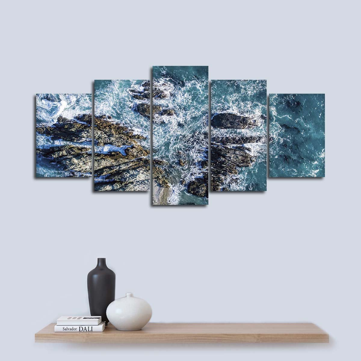 Crash On The Rocks Multi Panel Canvas Wall Art