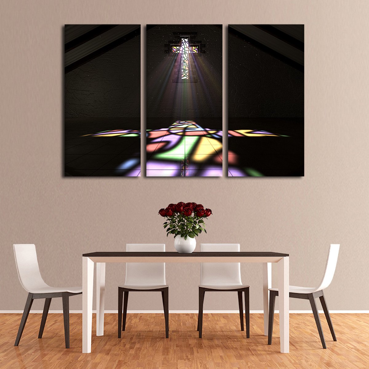 Cross of Light Multi Panel Canvas Wall Art