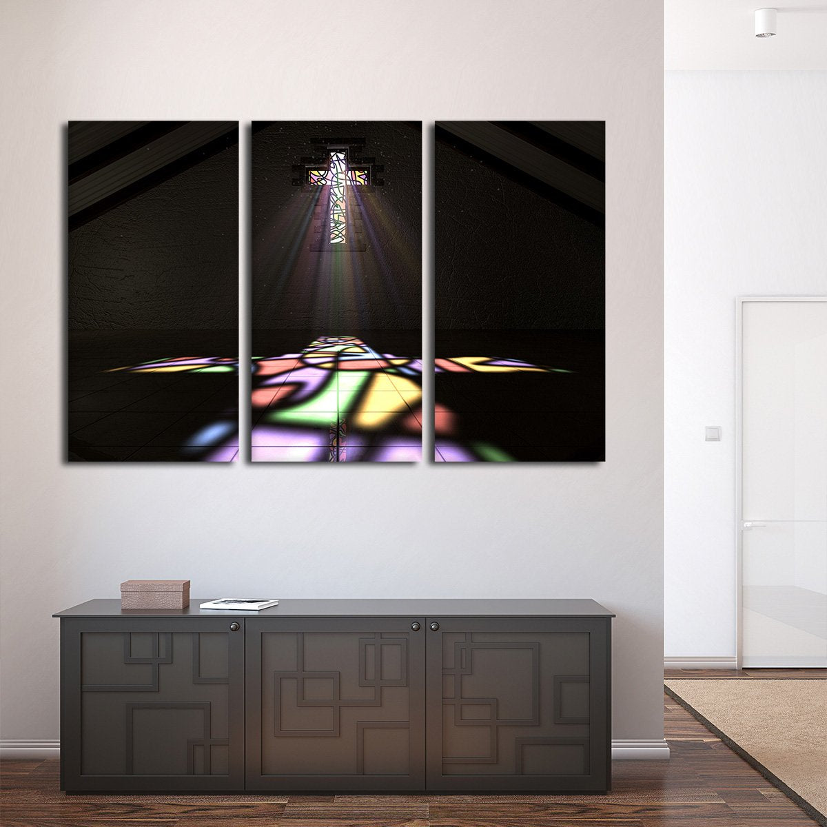 Cross of Light Multi Panel Canvas Wall Art